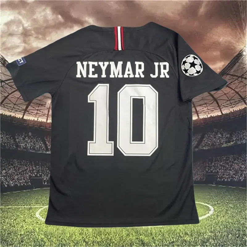 18 19 Away Black No.10 Neymar Short Sleeve Soccer Jersey