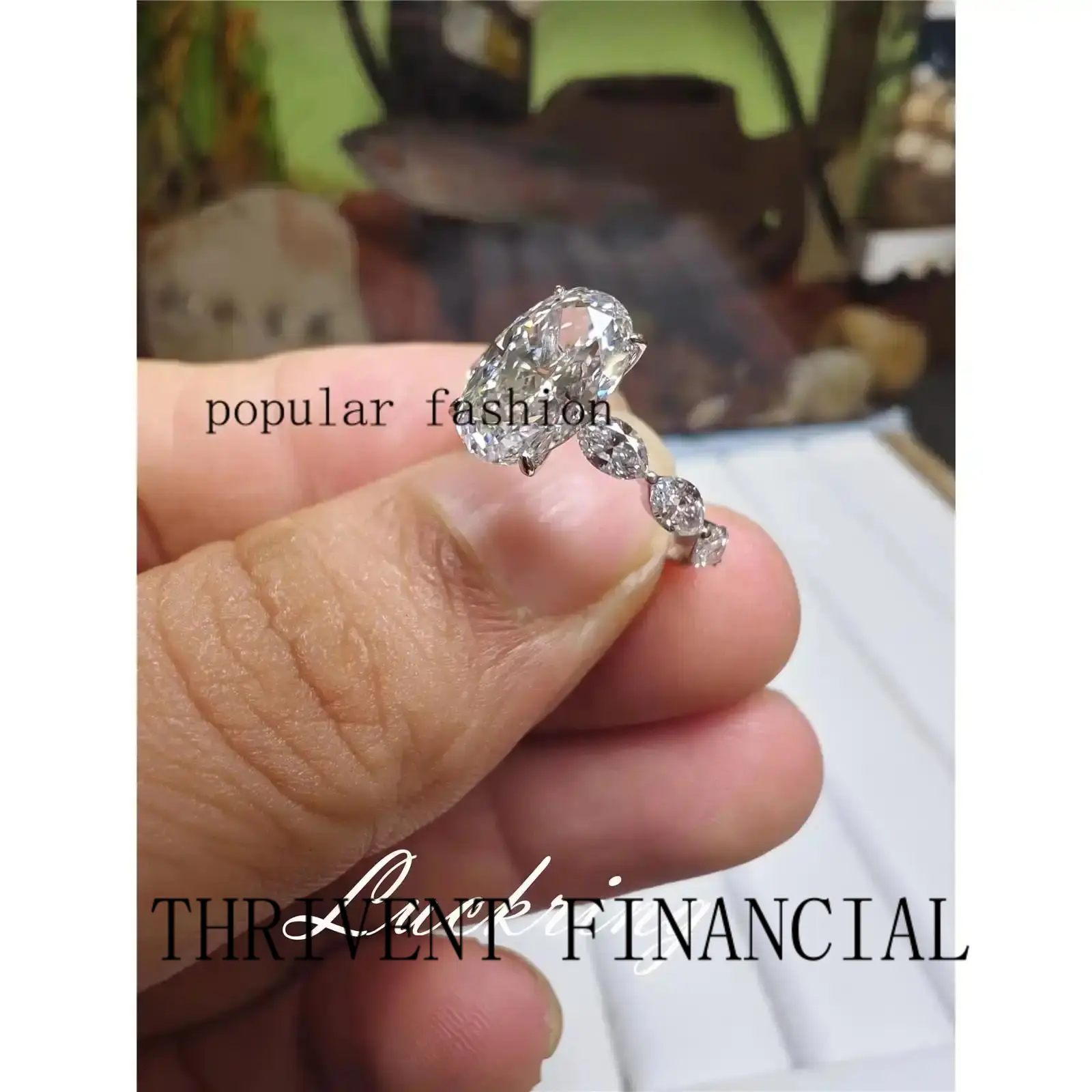 popular10K Solid Real gold Lab grown Diamond 4CT Oval IGI Diamond Ring Engagement ring Female MARQUISE 18K yellow gold wedding ringTHRIVENT FINANCIAL
