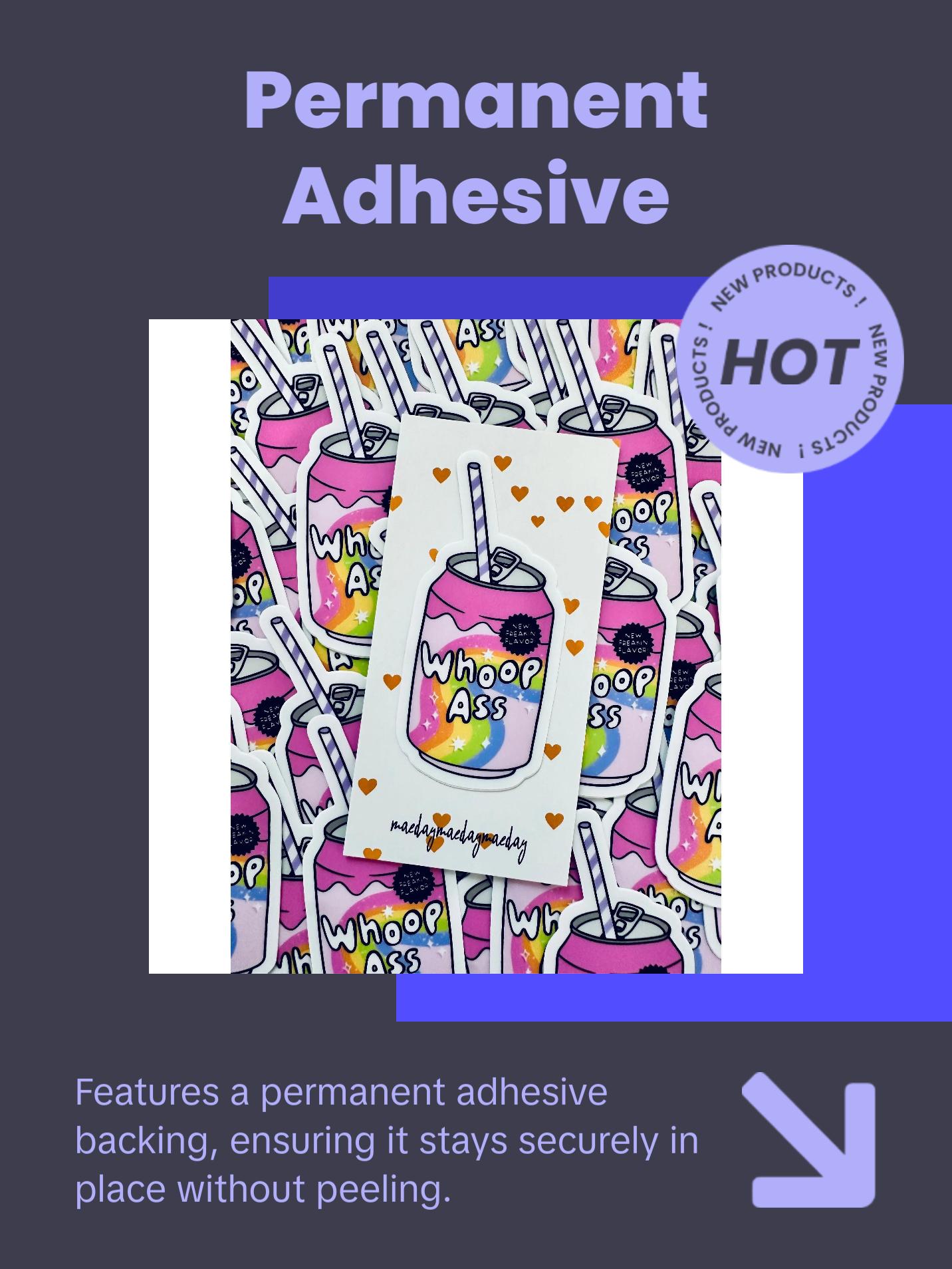 Can of Whoop Ass Sticker, Mental Health Sticker