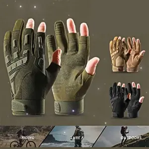 New Unisex Fingerless Tactical Gloves, Half-Finger Cycling Fitness Gloves, Anti-Slip Men's Outdoor Sports Tactical Gloves