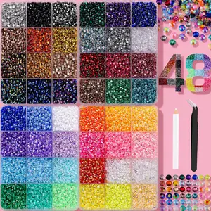 36000Pcs in 48 Colors Jelly Rhinestones for Bedazzling and DIY Craft, 3mm Flatback Gems with tools, Perfect for Nail Art, Tumbler, Shoes, Fabric Decor