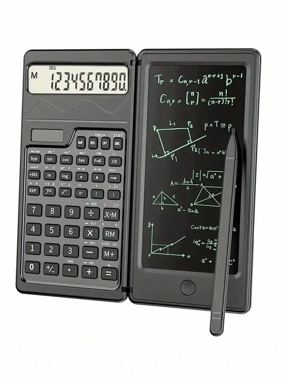 10-Digit Scientific Calculator - High-Resolution LCD Display, Compact Foldable Design, With Handwriting Pad, Dual Solar And Battery Power - Ideal For Teachers, Engineers And Professionals