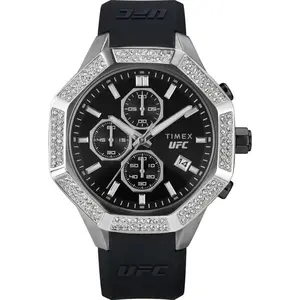 Timex UFC King Chrongraph Black Silicone Mens Watch TW2V99300