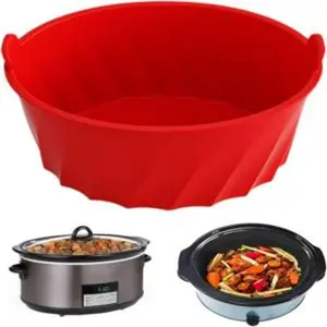 Slow cooker liners fit with crockpot 68 qtfoldable reusable silicone cooking linersslow cooker divider insert compatible for crock pot linerleakproof cooking accessories for oval crock pots