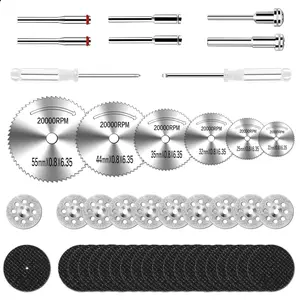 44Pcs Auxiren Cutting Wheel Kit for Dremel Rotary Tools, Mini HSS Circular Saw Blades Cutter, Resin Cutting Discs, 545 Diamond Cut Off Wheels for Cutting Wood, Metal, Plastic, PVC, Glass, Tile, Stone