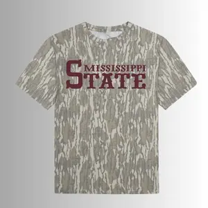 Classic Southern State Camo Tee Shirt, Mossy Oak Inspired Short Sleeve Graphic Tee, Camouflage Bottomland Mossy Oak Washed All Over Print Shirt, Trendy Outdoor Wear Daily Wear, Designer Clothing, Gift for him for her, Independence day gift