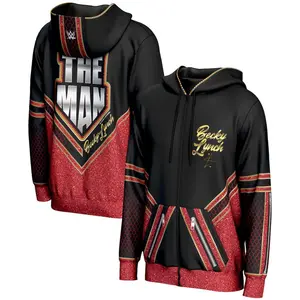 Becky Lynch WWE Black Full Zip Hoodie The Man Streetwear Jacket, Bold Wrestling Apparel for Fans Who Love Big Time Style