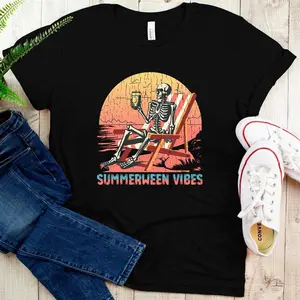 Summerween Halloween Summer Party Costume Funny Summerween T-Shirt_1