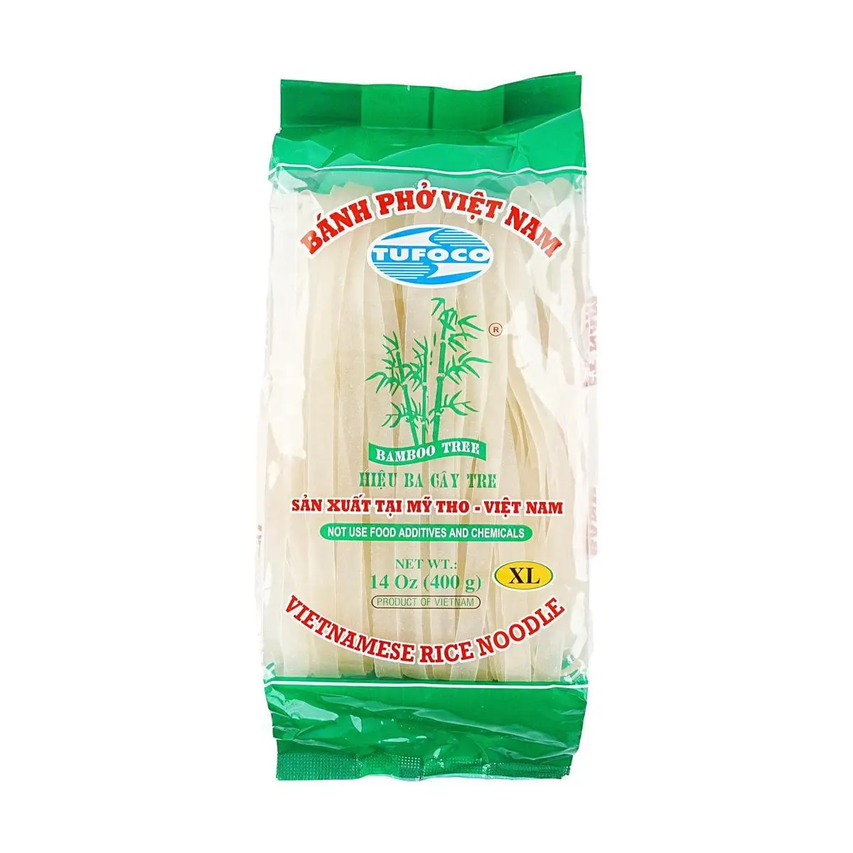 BAMBOO TREE XL Extra Wide Rice Noodles 10mm, 400g - Authentic Vietnamese Pho Noodles