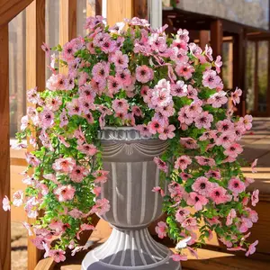 6pcs of Artificial Flowers Hanging Flowers for Outdoor Artificial Plants Spring And Summer Decoration, Colorful Violet Fake Daisy Realistic Outdoor Flowers Porch Courtyard Window Courtyard Decoration Home Room Decoration