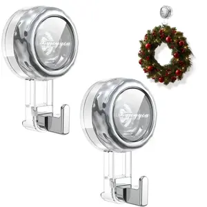 Nicespce Suction Cup Hooks for Shower - Removable Towel Hooks, No Drilling Required, Waterproof,   Rotating, Heavy-Duty, Easy Install, Reusable, Suitable for Glass Doors, Mirrors, Windows, Tiles, Robes, Bathroom Surfaces, Organizer Hanger, Mother's Day