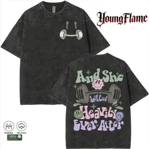 Funny "In My Muscle Mommy Era"  Vintage Washed T-Shirt - Unisex Loose Fit Gym Humor  with Weightlifting & Floral Design, O-Neck Short Sleeve Streetwear for Men & Women, Gym Shirts, Casual Streetwear, Harajuku Style, Wash good graphic tees covenant