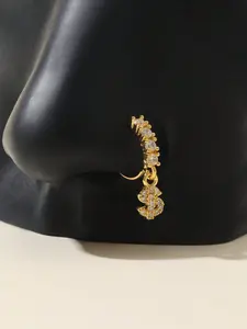 Long Fringe Nose Ring, Copper Oxidized Zirconia, Unisex Punk Body Jewelry Gift, Fashion Ear Piercing Accessory, Western Jewelry