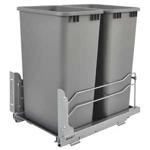 Rev-A-Shelf Double Pull Out Trash Can 50 Qt with Soft-Close, 53WC-2150SCDM-217