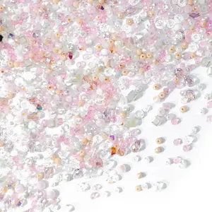 L1139]Tiny Sakura Sparkle DIY Beads DIY Charms Set LL