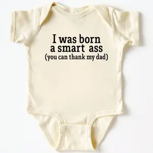 (100% Cotton) I was born a smart ... Baby Onesie – Cute & Funny Baby Bodysuits for Newborns