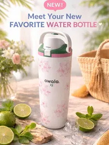Owala FreeSip Azalea 13 30oz Floral Water Bottle | Limited Edition Insulated Stainless Steel Tumbler Leak Proof Reusable Travel Cup Gift for Women