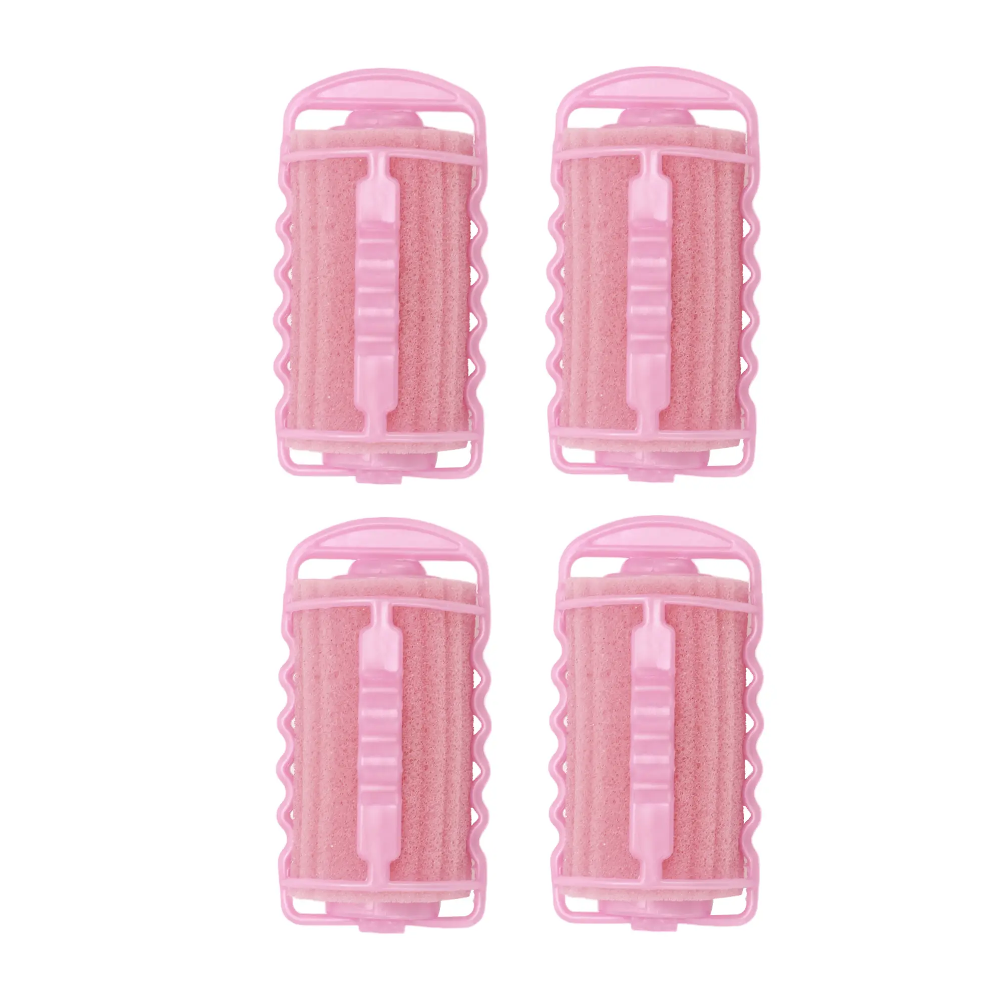 VOCOSTE Durable Convenient Sponge Foam Hair Roller for Women 3.03"x1.50" Pink 4 Pcs
