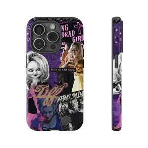 Chucky & Tiffany Phone Case, “Living Dead Girl” Gothic Horror Movie Aesthetic, Tough Shockproof Protective Cover, Compatible with iPhone 11-17 Pro Max/Plus and Samsung Galaxy S23-25, Gift for Fans
