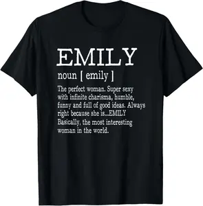 Cotton(pure) Adult Definition - First Name Emily - Ladies T-Shirt Funny