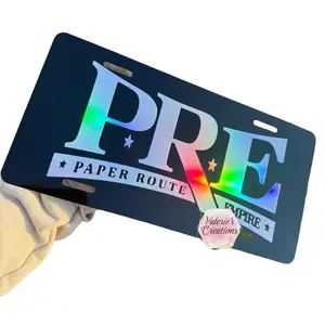 PRE Chrome License Plate - Original Design, High-Quality Printing, Compatible with Various Vehicles