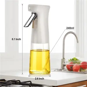 Olive oil Sprayer for Cooking, 240ml Glass sprayer Mister, Air Fryer, BBQ, Salad, Baking, Grilling Kitchen Tools