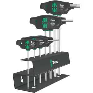 WERA 05023453001 454/7 HF SET 2 SCREWDRIVER SET T-HANDLE HEX-PLUS SCREWDRIVERS WITH HOLDING FUNCTION, 7 PIECES