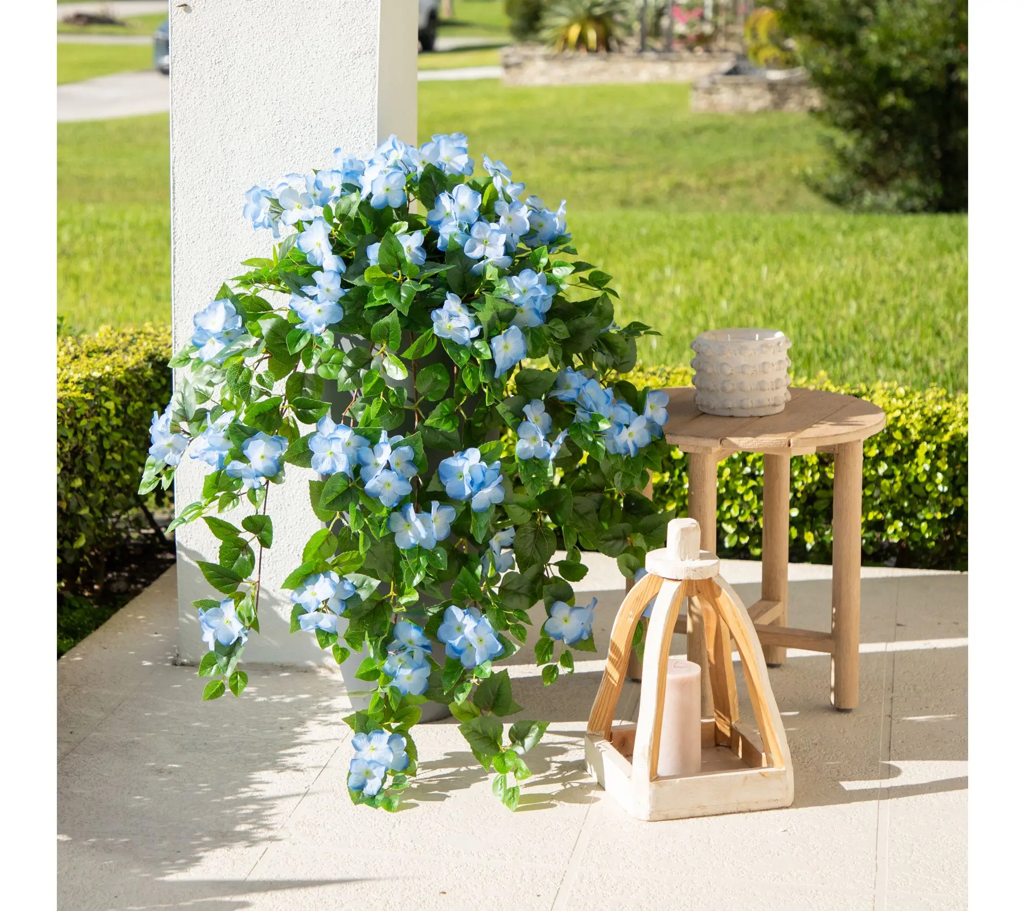 QVC Nearly Natural 41-in UV-Resistant Hydrangea Decorative Artificial Flowers - Set of 2