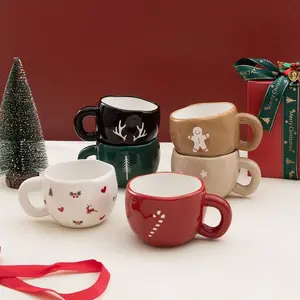 Christmas Ceramic Mug, High-Quality Water Cup, Cute Office Coffee Cup, Dishwasher/microwave Safe, Ideal Gift for Family & Friends