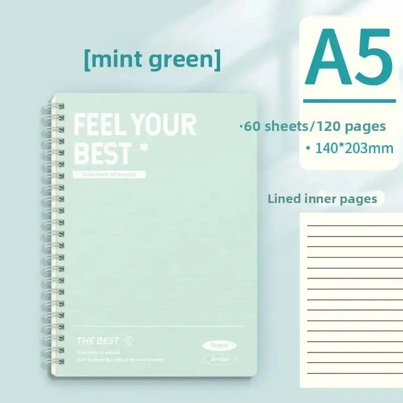 Loose-leaf Thickened Spiral A5 Perforated Pages Durable Drawing Notebook Students Office School Stationery Supplies Writing Notebook