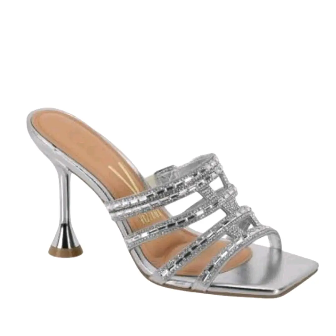 Vizzano Cristal/Silver London Heel - Fashionable Girl's Footwear Women Shoe Stylish Elegant wedding shoes Walking Shoes Sandal Summer Comfort Decor Nail womens  heels christmas  heels pashion high heel