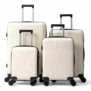 Premium PP Luggage Set - Travel Collection for All Trips with Durable Non-TSA Locks, Versatile Sizes 16in 20in 24in 28in & Stylish Beige Design