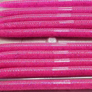 5 Inch Homemade Pink Stickbait with Purple Flake - 10 Count Package
