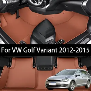 Custom Fit PU Leather Car Floor Mat For VW Golf Variant 2012-2015 Slip-resistant and wear-resistant Pet friendly, easy to clean Luxury Auto Interior Accessories