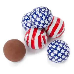 Madelaine Patriotic USA Stars & Stripes Foiled Chocolate Balls: 5LB Bag Madelaine Patriotic USA Stars & Stripes Foiled Chocolate Balls: 5LB Bag