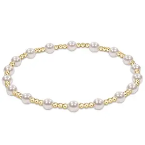 Classic Sincerity Pattern 4mm Bead Bracelet Perfect Layering Piece