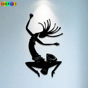 1pc Dancing Figure Metal Wall Art,Dynamic Dancing Figure Statue Mural, Ideal Gift for New Year, Christmas, Dance & Culture Enthusiasts, , Perfect for Living Room Wall & Garden Fence, Unique Home & Outdoor Decor