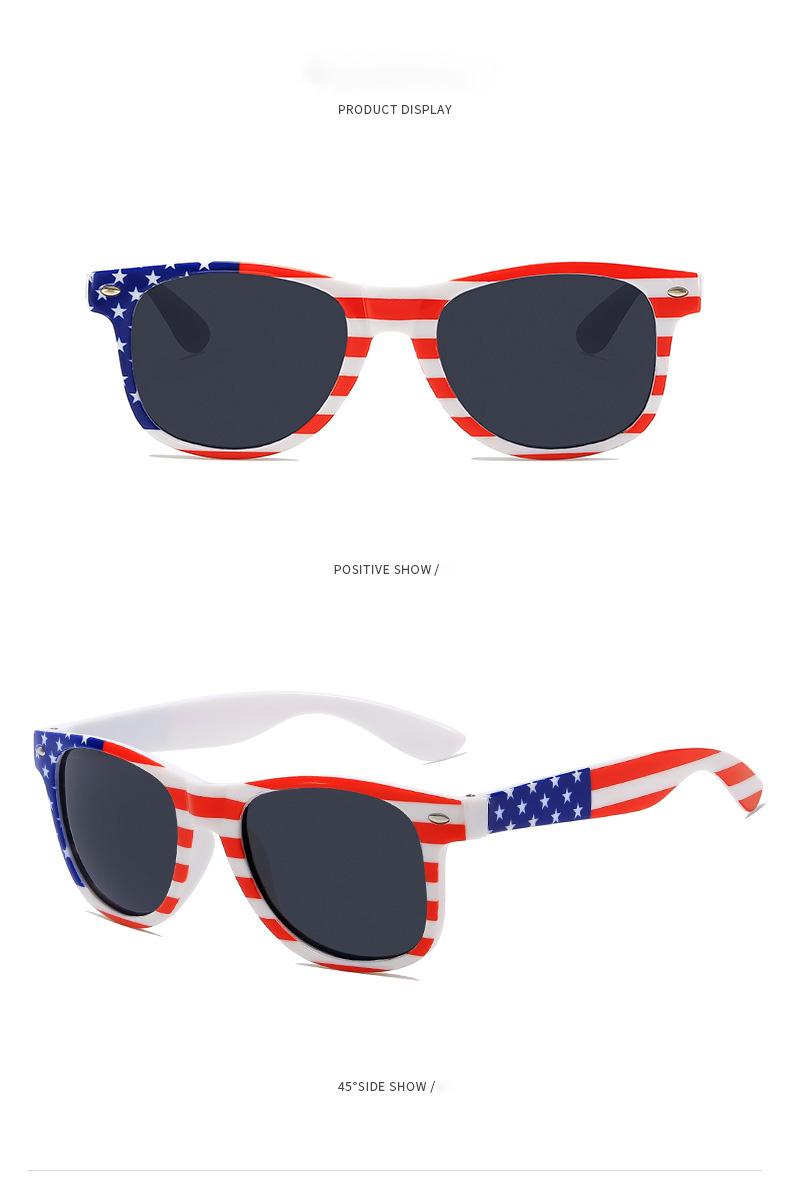 Patriotic USA Star Striped Sunglasses for 4th of July, Red White Blue Square Frame Shades, UV Protection Lightweight Eyewear, Festive Accessory for Independence Day BBQ Parade Beach Holiday Celebration outdoorfun