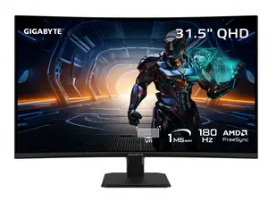 GIGABYTE 32 inch (31.5" viewable) QHD 2K 1440P 180Hz AMD FreeSync (Adaptive Sync) 1ms HDR10 Curved Gaming Computer Monitor GS32QCA