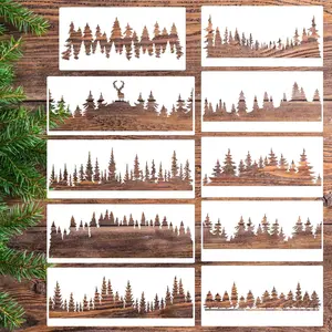 Pine Tree Stencils Tree Stencil Forest Stencil   Stencils Patterns  Drawing Templates for Painting on  Wall Fabric Furniture