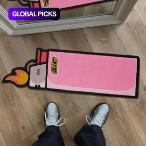 1Pc Pink Lighter Carpet Fashion Trendy Living Room Carpet Irregular Shape Bedroom Decor Plush Rug Fluffy Soft Bedside Cloakroom Carpet Household Washing Play Area Game Area Anti-slip Floor Mat Soft Shaggy Rug