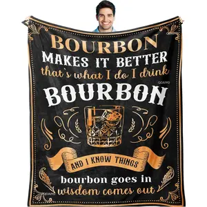 Bourbon Gifts for Men/Women, for Bourbon Lovers Men, Bourbon Blanket 60"x50"