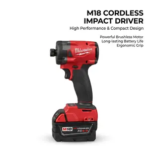 Milwaukee M18 FID3 18V Cordless Impact Wrench,1/4 Inch Chuck,Multi-level Speed Impact Rate Adjustment,300Nm Maximum Torque Output,Compact Body With Standard Size,Designed For Mechanical Maintenance,Construction Installation And Daily Screw Driving Tasks.