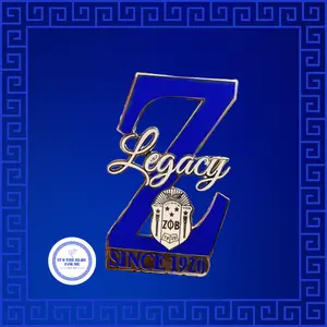 Zeta Phi Beta Legacy Pin - Blue Design with Gold Accents Since 1920 Official Zeta Phi Beta Accessory