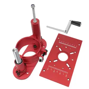 Aluminum Router Table Insert Plate & Router Lift Kit, Woodworking Router Lift Base & Flip Plate for 65mm Dia Router Motor Universal Trimming Machine, Tool Accessories