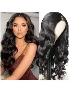 V-Part Clip-On Human Hair Wig for Women, Hair Extensions, Seamless Extensions, Body Wave 180% Density, Fuller Appearance, Natural Color, Easy-To-Wear Design, Perfect for Beginners & Daily Use