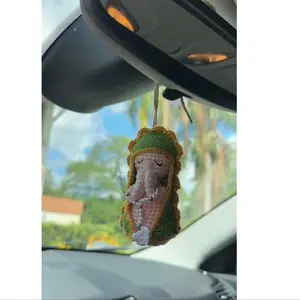 Handmade Crochet Virgin Mary Car Charm –Catholic Gift for Mom, Friends & Car Decor , Spiritual Protection Charm Handmade-Handmade Gift
