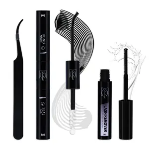 Lash Bond and Seal/Lash Remver/Twzzers, Eye Makeup Tool for Women & Girls, Eyelash Tools for Beginners Self Use at Home