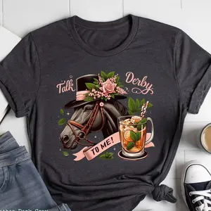 Talk derby to me tee, Kentucky Derby T-Shirt, Sweatshirt, Hoodie, 2026 Kentucky Derby Shirt, Unisex Cotton Kentucky Derby Party Graphic Tee, derby hats for women, Kentucky derby Top 8P9
