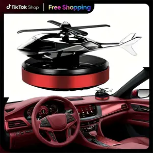 Helicopter Car Air Freshener Solar Powered Rotating, Car Diffuser for Essential Oils, Cool Dashboard Decoration, Purify Odor & Relieve Stress, Universal Car Interior Decor Accessories